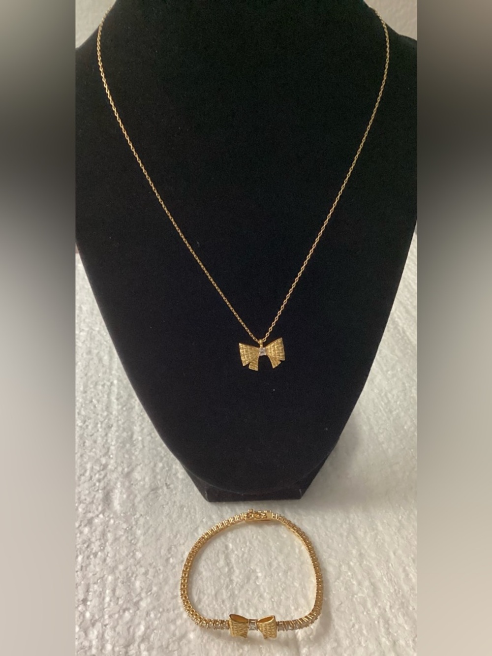 Kate spade Gold Bow Necklace and Bracelet Set